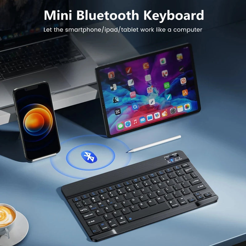 Spanish French Bluetooth Wireless Keyboard Azerty Russian For iPad Mac PC Tablet Cell Phone Laptop And Mouse Mini With N Gamer