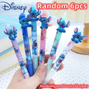 Random 6pcs Disney Anime Stitch Erasable Blue Gel Pen Kawaii Stitch Pen Stationery School Office Supplies Gifts