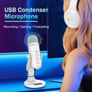 Professional White USB Condenser Microphone Studio Recording Mic for PC Computer Phone Gaming Streaming Podcast Youtube - Haomuren