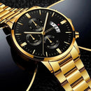 Men's stainless steel watch.