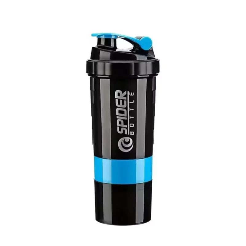 Cup, Water Bottle Plastic, Mixing Cup Body Building Exercise Bottle. - 3 Layers