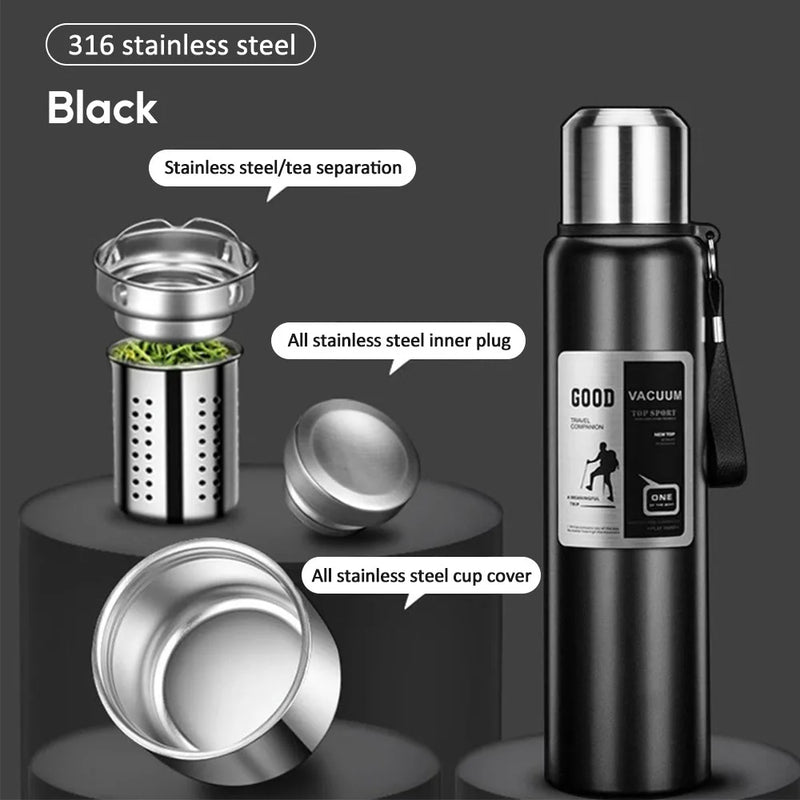 1000ML Stainless Steel Thermos Bottle Sport Thermal Water Bottle Keep Cold and Hot Insulated Cup Outdoor Campping Vacuum Flasks