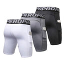 Men's Gym Shorts with Pockets, Workout Compression Tights