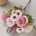 7-Forked Artificial Rose Hydrangea Handheld Flower Fillet Rose Dried Flower Silk Flower Daisy Wedding Decoration Flower Bouquet