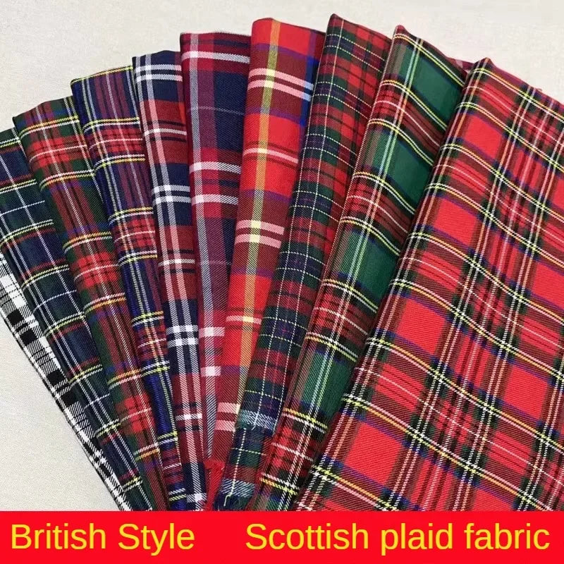 Plaid Fabric Christmas By Meter for Skirt Uniform Dresses Background Diy Sewing Scottish Style Cloth Soft Breathable Comfortable