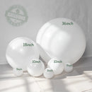 5, 10, 12, 18 and 36 inch (H) thick matte pure white latex round giant balloon, helium filled,