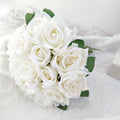 Bridal bouquets, white bridal bouquet, silk flowers, artificial roses,