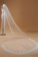 Voile Mariage 3M One Layer Lace Edge White Ivory Cathedral Wedding Veil Long Bridal Veil Cheap Wedding Accessories Veu de Noiva