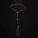 Simple Personality Gold Color Stainless Steel Y Chain Zircon Inlay Adjustable Bracelets for Women Ring Connect Bracelets Jewelry