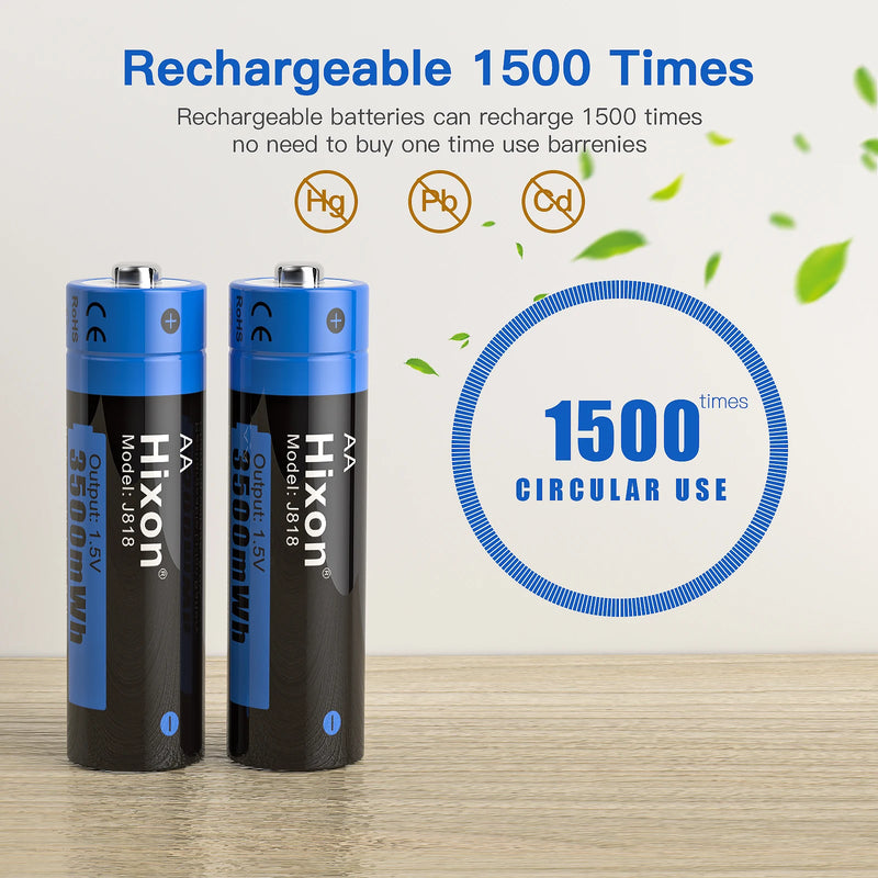 Rechargeable Polymer Lithium-ion Battery Aa. Battery For Remote Control Mouse Fan Electric Toy With USB Charger. - AA Battery 1.5V