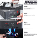 U'King 2000W Double-tube Adjustable Fog Machine DMX512 13CH Smoke Machine 8+8 RGB 3 in 1 LED Colorful DJ Wedding Stage Spray
