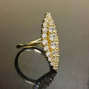 Huitan Hyperbole Marquise Shaped Gold Color Rings for Women Full Paved Dazzling CZ New Trendy Wedding Band Accessories Jewelry