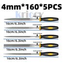 Alloy steel precision round and half round file set.