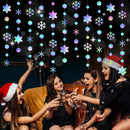 4/8/12/16M Iridescent Snowflake Garlands Paper Snowflakes Hanging Frozen Birthday Party Supplies Wedding Winter Wonderland Decor