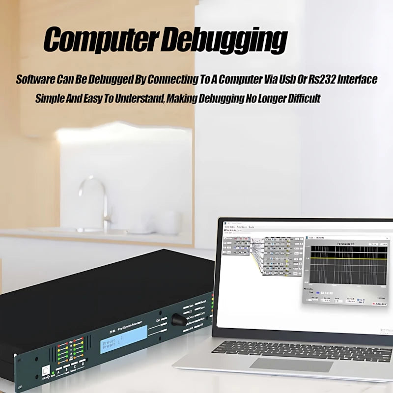 Paulkitson Audio Processor 4.8sp Professional Linear Array Stage Performance Chinese Digital Speaker Bass Divider 4-In And 8-Out