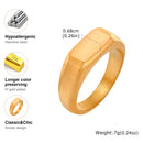 Stainless Steel Signet Ring for Men Women,Gold Silver Color Band Ring Pinky Ring Cool Finger Ring,Simple Jewelry Gift for Him