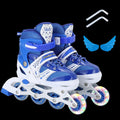 Double Row Quad Roller Skate Shoes 4 Wheels Skates Adjustable Size Outdoor Sport Kids Boys Girls Teenage Adults Skating Sneakers