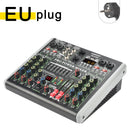 LOMEHO 6 Channel Power Mixer 99 Effect Mixing Console with Amplifier Bluetooth USB PC Audio Record 2*100W Sound Table AM-AX6P