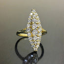 Huitan Hyperbole Marquise Shaped Gold Color Rings for Women Full Paved Dazzling CZ New Trendy Wedding Band Accessories Jewelry