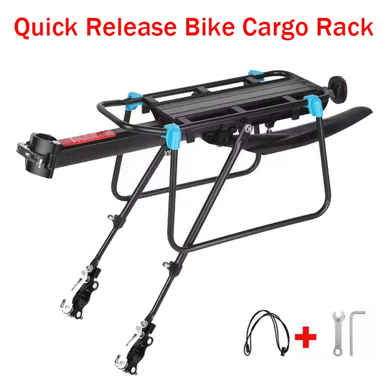 Quick Release Adjustable Bike Bicycle Cargo Rack Bike Rear Rack MTB Road Bicycle Bike Cargo Luggage Carrier Rack with Mudguard