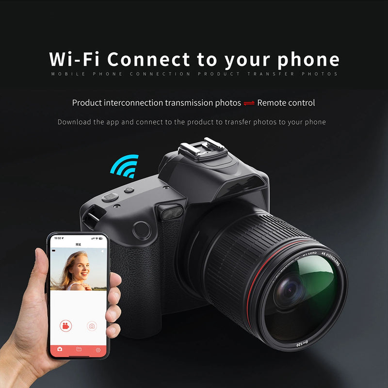 Digital Camera 3 Inch IPS Display Screen Digital Video Camera 16X Digital Zoom Support IR Night Vision for Travel Vlog 4K 64MP