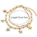 GIOIO Stainless Steel Starfish Seashell Bracelet Gold-Plated Pendant Bracelets For Women Jewelry Waterproof Trendy Jewelry Gift