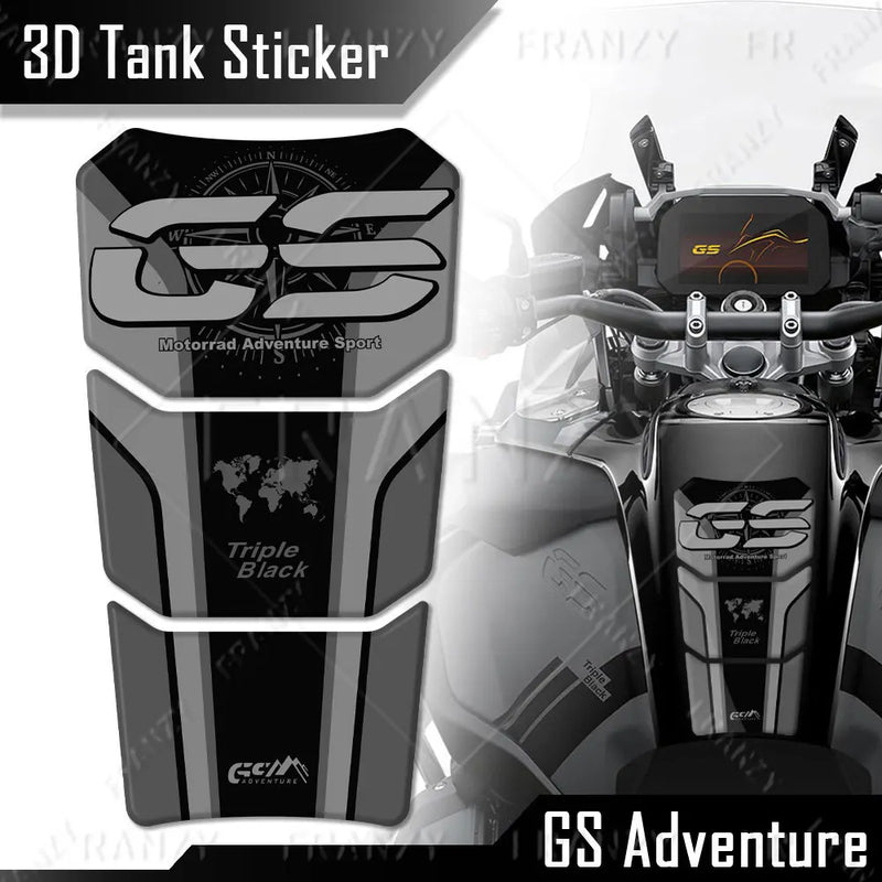 Motorcycle Tank Pad Sticker Protector Triple black 40 years Decal 2022 2023. - For R1200GS ADV R1250GS R 1250