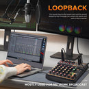 Debra Mini 6 6-Channel Audio Mixer DJ Console with Bluetooth 5.0 OTG Reverb 48V Sound Card for PC Recording, Webcasting