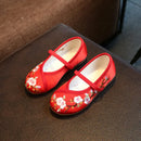 Children Flat Shoes Ethnic Style Girls Embroidered, Cloth Shoes Fashion Soft Kids Princess, Ancient Up Shoes.