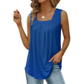 Summer 2026 Europe and the United States burst ruffle solid color sleeveless tank top loose casual women's Wear S-5XL