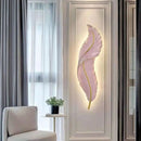 Modern LED Feather Wall Lamps, Resin Bedroom Bedside Lamp,