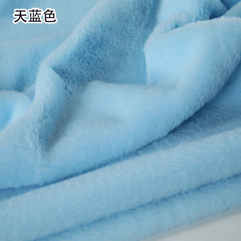 Plain Faux Fur Fabric Smooth Clothes Coats Dolls Sewing Thickened Imitation  Rabbit Plush Textile Soft Silky.