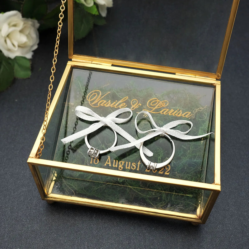 Personalized Crystal Ring Box, Custom Wedding Ring Holder,