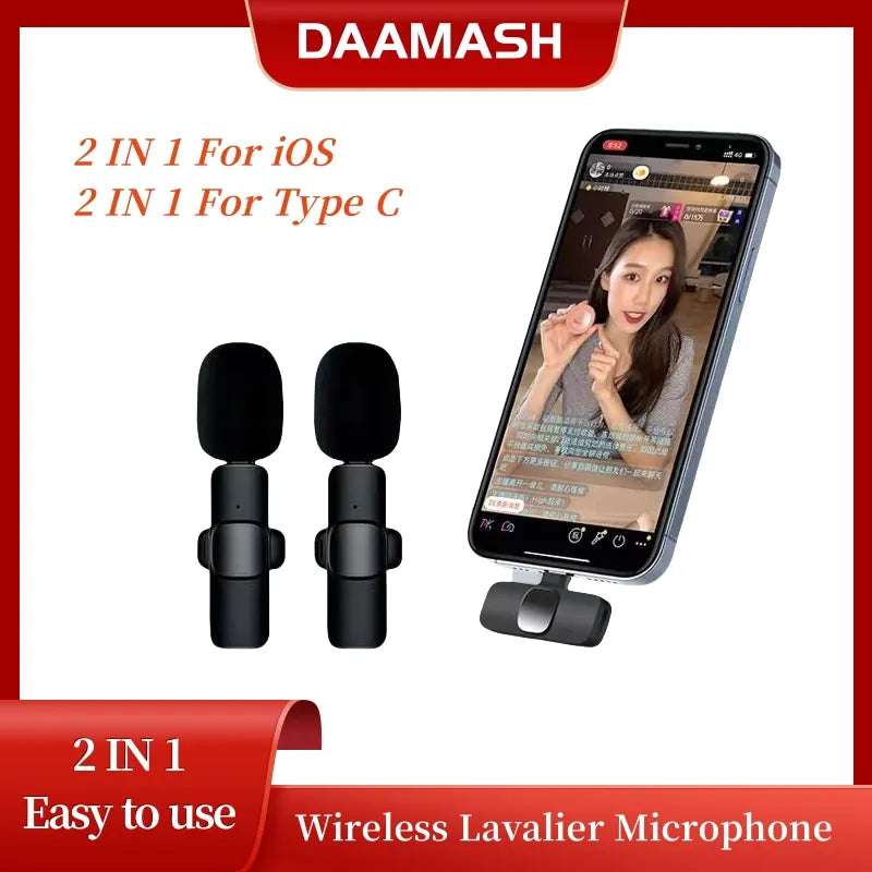 K1 Lavalier Microphone for Phone Android Video Game Audio Smart Recording Pickup Wireless Microphone