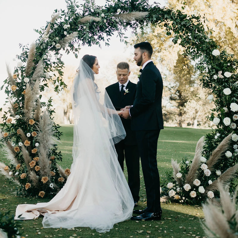 Large round metal wedding backdrop stand, garden arch,