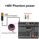 LOMEHO 6 Mono Channels Mixing Console 99 Digital Effects Bluetooth USB PC Sound Audio Mixer with 48V for Karaoke Church AM-GT6