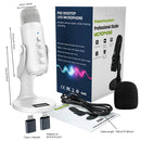 Professional White USB Condenser Microphone Studio Recording Mic for PC Computer Phone Gaming Streaming Podcast Youtube - Haomuren