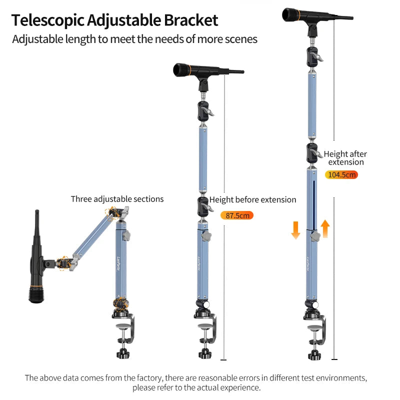 Mic Boom Arm Microphone Stand for Blue Yeti FIFINE AM8 K669B HyperX QuadCast SoloCast AT2020 Shure SM7B MV7 and Other Microphone