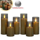 Battery-operated acrylic glass LED candles, flameless candles, flickering candles