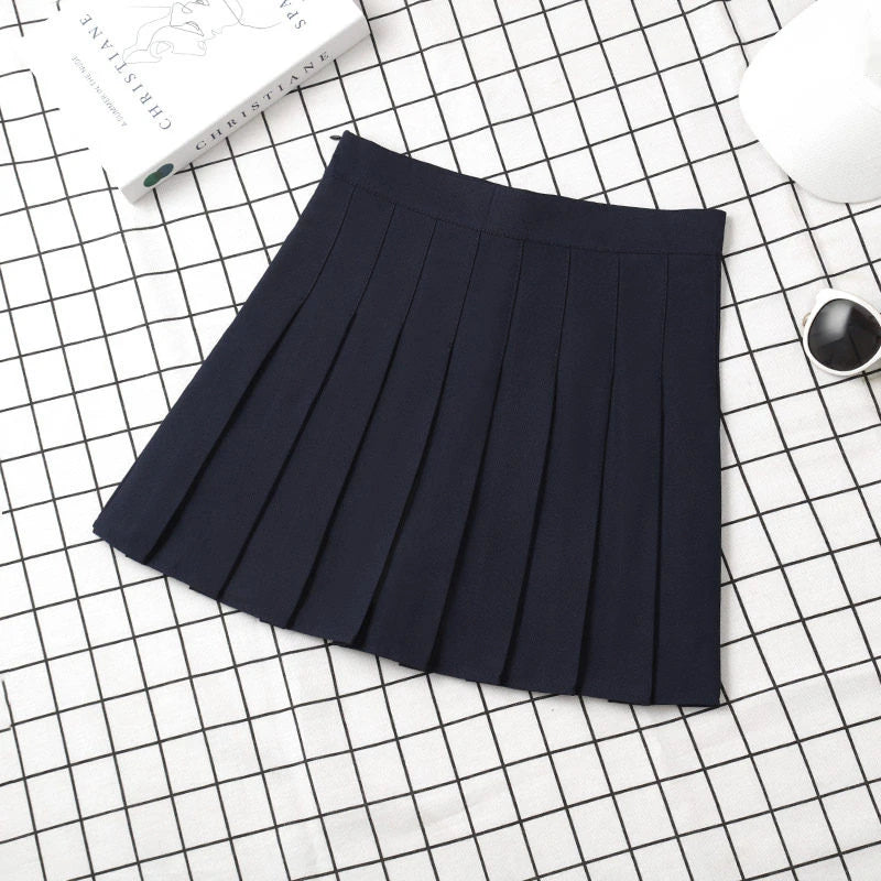 Brown Skirt Ladies 2025 Summer Clothes Women's High Waist Harajuku Korean Style Black Mini Pleated Skirt For School Girl Uniform