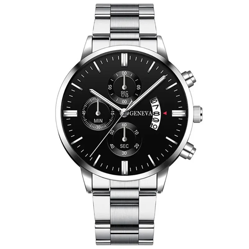 Men's stainless steel watch.
