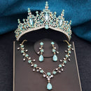 Baroque Tiaras and Crowns Princess 3-pack Wedding Crown Sets and Necklace Earrings for Party Birthday Costume Jewelry Bridal