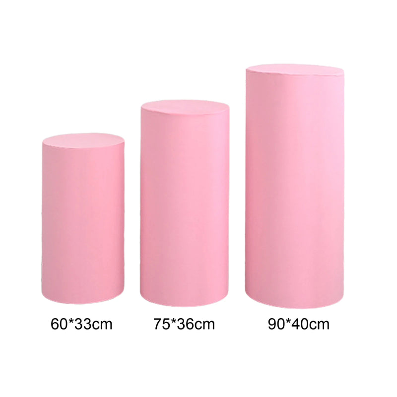 Cylindrical pedestal covers for dessert tables, pedestal covers