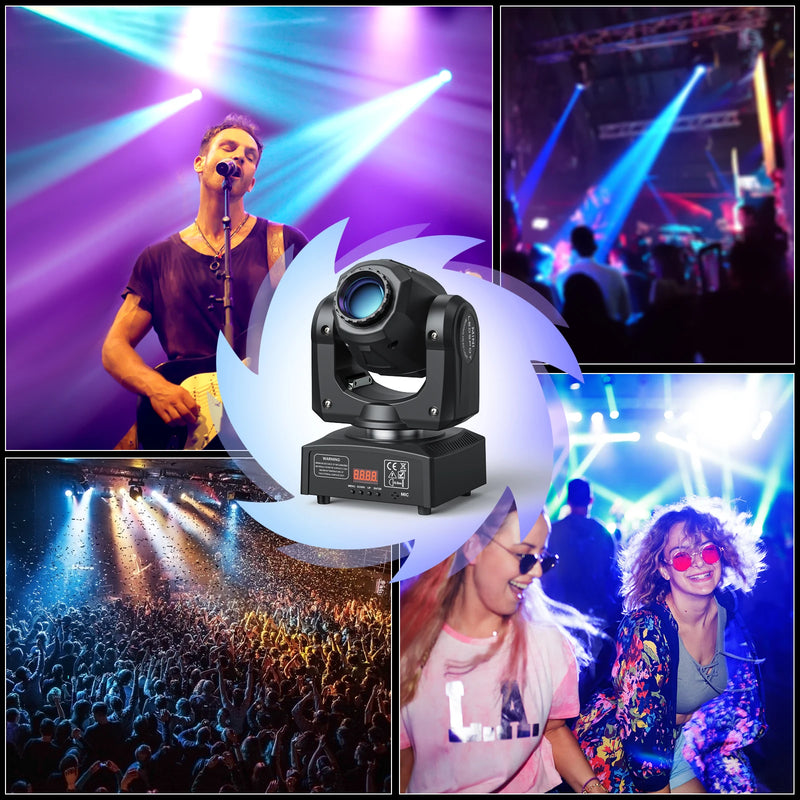 Somspot Gobos Moving Head Light Beam RGBW Stage Effect Lighting Projector for DJ Disco KTV Party Wedding Holiday Bar Club, 1/2PC