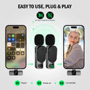 Basix Wireless Lavalier Microphone Audio Recording Mini Replaceable Windproof Wool Microphone for iPhone16 Shoot vlog YouTube - BUY ABROAD NOW