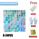 Square glitter wall background with shiny decorative panels,