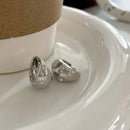 Stainless Steel Smooth Star Zircon Hoop Earrings for Women Girls Metal Chunky Ear  Buckle Jewelry Accessories Gift