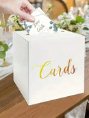 White card box set for voting game with foil design.