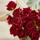 Artificial Roses Flowers Velvet Rose Bouquet for Home Wedding Decoration.