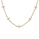 New Stainless Steel Zircon Necklaces for Women 18K Gold Plated Four Leaf Grass Collar Chain Necklace Luxury Jewelry Gift